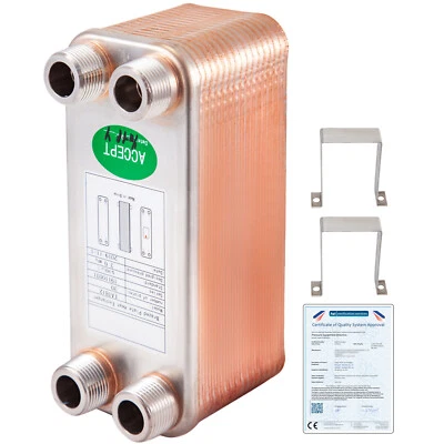 316L Flat Plate Heat Exchanger Brazed 65 KW 30 Plate Heat Exchanger for Heating - Image 1 of 4