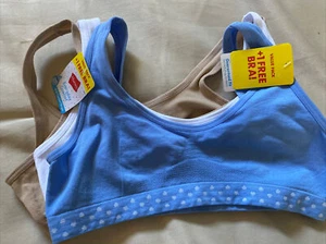 NEW 3-Pack Hanes Big Girls Seamless Comfortflex Fit Cozy Pullover Bra Sz S - Picture 1 of 3