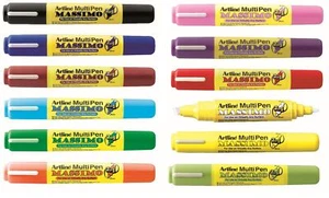 Artline Multipen Massimo 2 In 1 Bullet Chisel Tip Marker Pen - Universal Surface - Picture 1 of 15