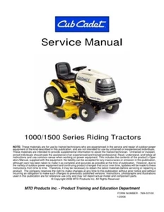 Cub Cadet 1000 1500 Series Service Manual | CD OR USB - Picture 1 of 10