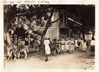 Barbados 1927 Street Candid Photo Donkey Flapper Dress Ladies  *A18c