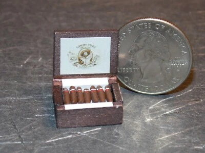 Dollhouse Miniature Smoking Cigar Box 1:12 one inch scale B346 Dollys Gallery - Image 1 of 4