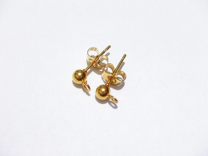 2 coppie base per orecchini perno con farfalla in acciaio inox colore oro 15x4mm - Immagine 1 di 1