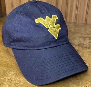 West Virginia Mountaineers Hat Cap Strap Back WVU Womens Blue w/Gold Sparkle - Picture 1 of 8