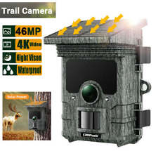 4K Solar Trail Camera WiFi Bluetooth 46MP Wildlife Trap Trail Cam Night Vision