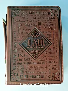 Couverture biblique grande 7 po x 10 1/8 po x 1 7/8 po noms de Dieu couverture biblique - Photo 1 sur 3