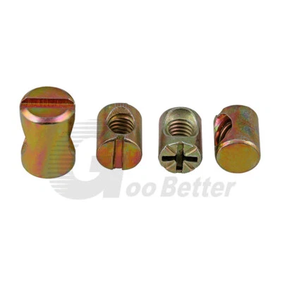 Barrel Nut Phillips Centre Thread Embedded Nut Cross Dowel Furniture Cot Bolt - Image 1 of 4