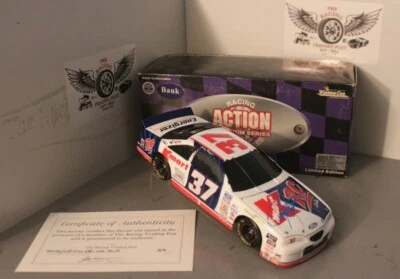 1997 Jeremy Mayfield K Mart 1/24 Action Black Window Bank Diecast Autographed - Image 1 of 2