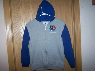 Sudadera con Capucha Walt Disney World Juvenil Talla XL Cremallera Completa 2014 Rara Disney Gris/Azul Foto 1 de 4