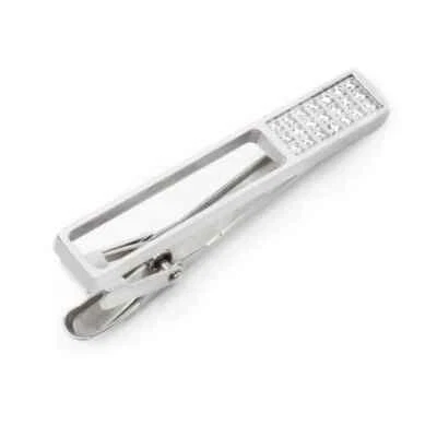 Die Cut Crystal Stainless Steel Tie Clip - Image 1 of 4
