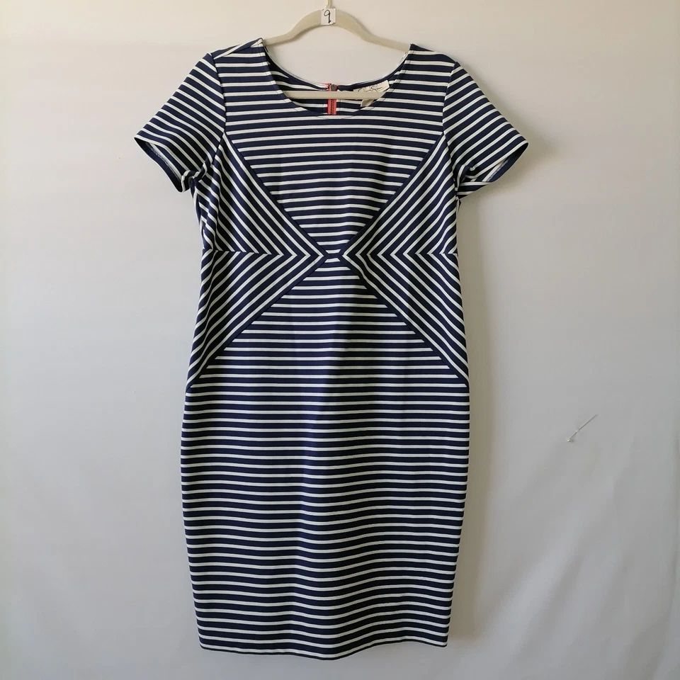 Jessica Simpson Womens Navy Blue & Whiter Maternity Striped Sheath Dress Size M - Image 1 of 4