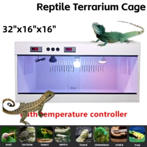 PVC Reptile Enclosure 32x16x16" Feeding Box w/Thermostat For Gecko Lizard Spider - Picture 1 of 14