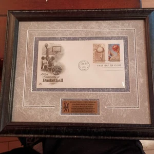 Framed Basketball Centennial Collectible Cachet 1st Day of Issue Set 1961 & 1991 - Picture 1 of 7