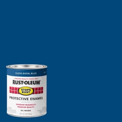 Rust-Oleum Gloss Royal Blue 1 qt Stops Rust PROTECTIVE ENAMEL Oil-Based 7727502 - Image 1 of 2