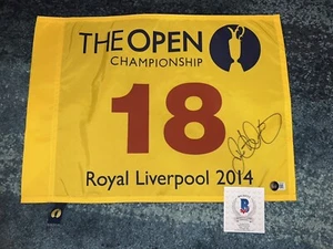 Rory McIlroy Signed Official 2014 British Open Championship Flag Beckett - Picture 1 of 2