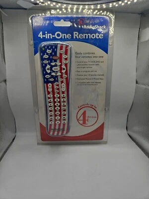 Radio Shack 4 in 1 TV Remote Control Patriotic American Flag USA Style 15-2126  - Image 1 of 3