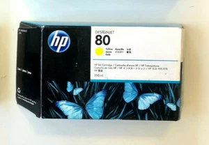 Original HP Ink Designjet 1050 1055 Cn / No. 80 C4848A Yellow 350ml Cartridge - Zdjęcie 1 z 1