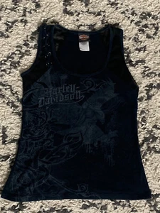 Harley Davidson Motorcycles Women's Sz M  Black Tank  Top West Palm Beach - Picture 1 of 7