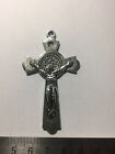 Antique Tibet Silver Cross for DIY Rosary Crucifix Pendant Bead 2pc