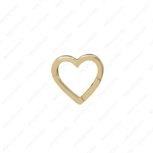Oro Sólido 14k Dije Corazón Dije Potenciador Colgante Soporte Clicker Para Collar, Pulsera - Imagen 1 de 8