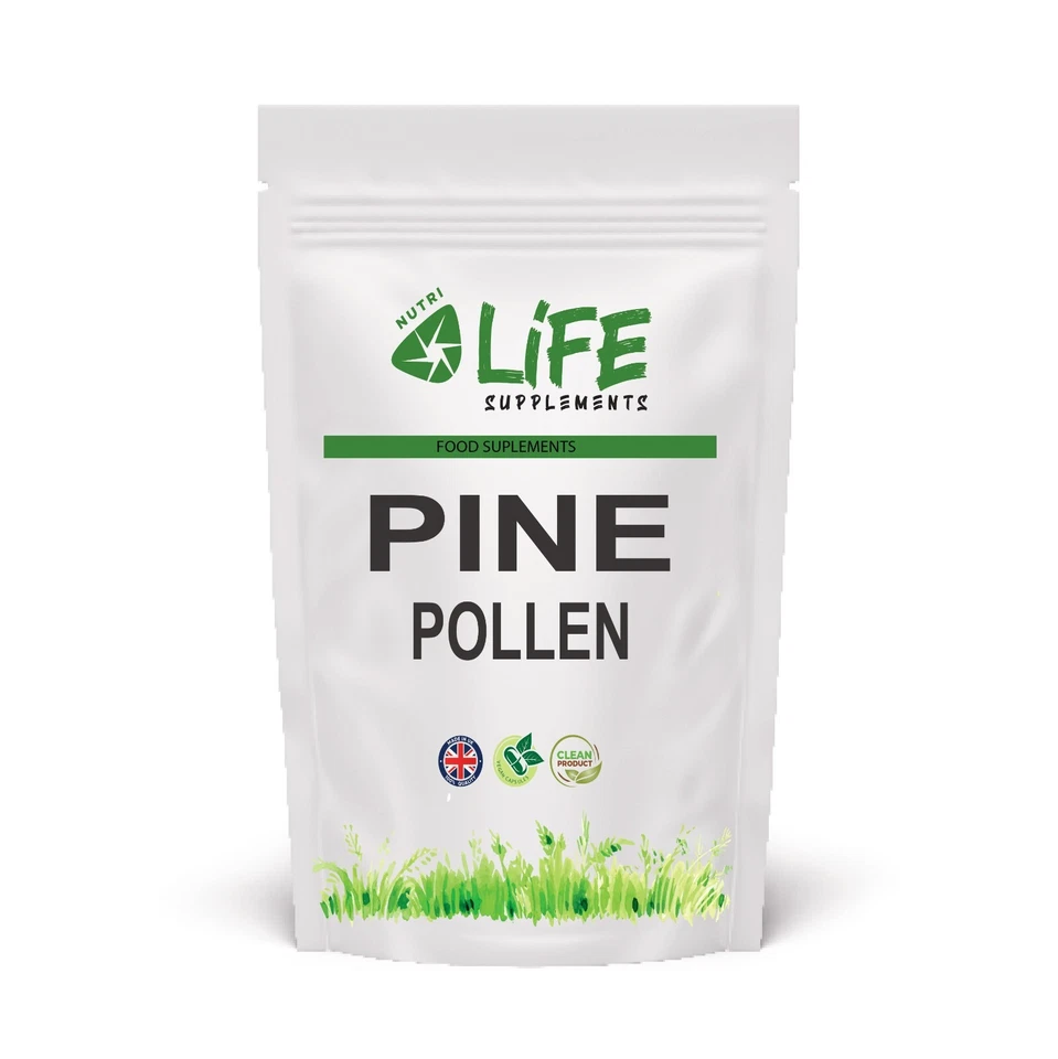 NUTRI LIFE SUPPLEMENTS Pine Pollen Extract 350mg Natural Clean Vegan Strong Effective Supplements