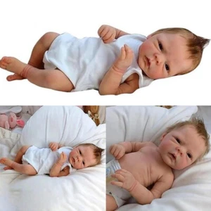 Muñecas bebé renacido de 18"" hechas a mano recién nacido realista niño pequeño muñeca de cuerpo completo de silicona - Imagen 1 de 7