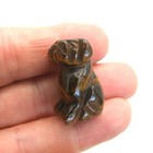 Gemstone Dog Hand Carved Ornament Quartz Jasper Kambaba Tiger Eye Dalmatian