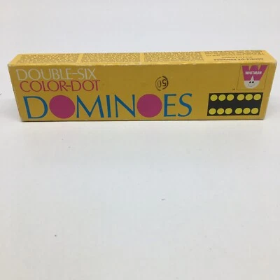 Vintage Whitman Double Six Color Dot Dominoes Complete Except for Directions - Image 1 of 4