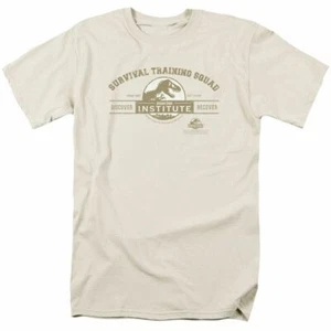 Jurassic Park Survival Training Squad T Shirt Mens Licensed Dinosaur Movie Cream - Picture 1 of 2