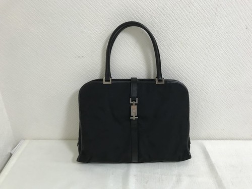 Autentica GUCCI vera pelle nylon giacca tote borsetta business Boston bag bl