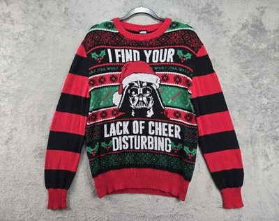 Star Wars Darth Vader Santa Rojo y Negro Feo Navidad Suéter Mediano Unisex * Foto 1 de 4