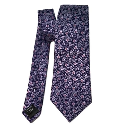 Corbata de Seda Jaeger Púrpura Para Hombre Corbata Floral Clásica Lujo Moda NUEVA Foto 1 de 4