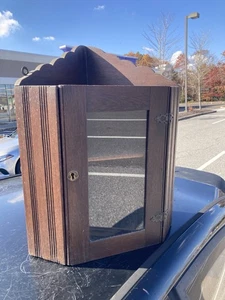 Victorian Farmhouse Antique Oak Medicine or Jewelry Corner Cabinet 20x12x12 - Picture 1 of 5