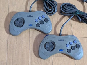 OEM Sega SEGA Saturn 6 Button ORIGINAL Controller - Gray x 2 *TESTED* - Picture 1 of 3