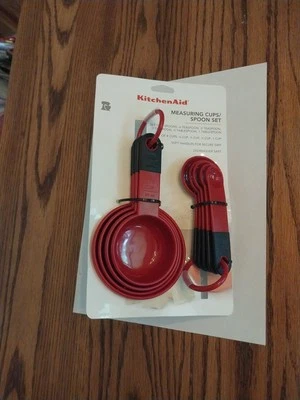 KitchenAid Measuring Cup & Spoon Set 9 Pieces RED NEW - Image 1 of 4