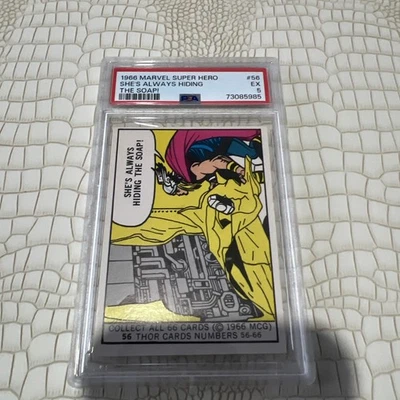 Tarjeta de novato Donruss Marvel Super Hero #56 Thor 1966 primera aparición PSA 5 Foto 1 de 4
