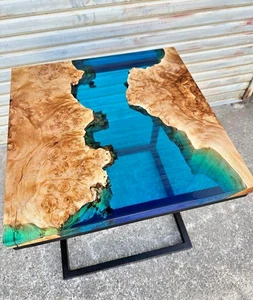 Epoxy Resin Live Edge Walnut Wood Top Table Sofa Coffee table  Beautiful Home - Picture 1 of 7