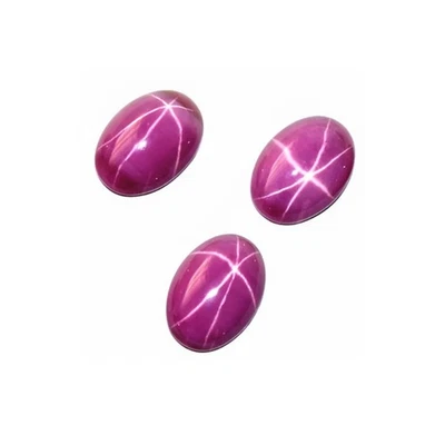 Oval Pink Star Ruby Smooth Polished Egg Shape Star Ruby Cabochon Flat Back - Image 1 of 4