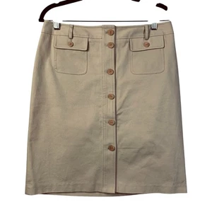 J. MCLAUGHLIN Skirt 6 High Rise A-Line Mini Button Closure Front Pockets Stretch - Picture 1 of 11