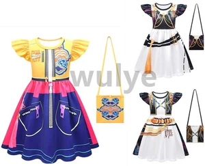 2025 Kid KPop demon hunters dress Cosplay Costume Carnival Party Fancy Dress+Bag - Picture 1 of 40