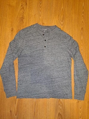 J Crew Sweater Mens Small Gray 100% Cotton Henley - Image 1 of 4