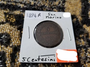 San Marino 5 Centesimi 1894 R Circulated - Picture 1 of 2