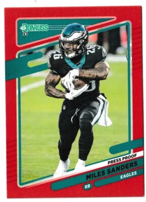 2021 Panini Donruss Football Red Press Proof Miles Sanders #109 Eagles - Image 1 of 3