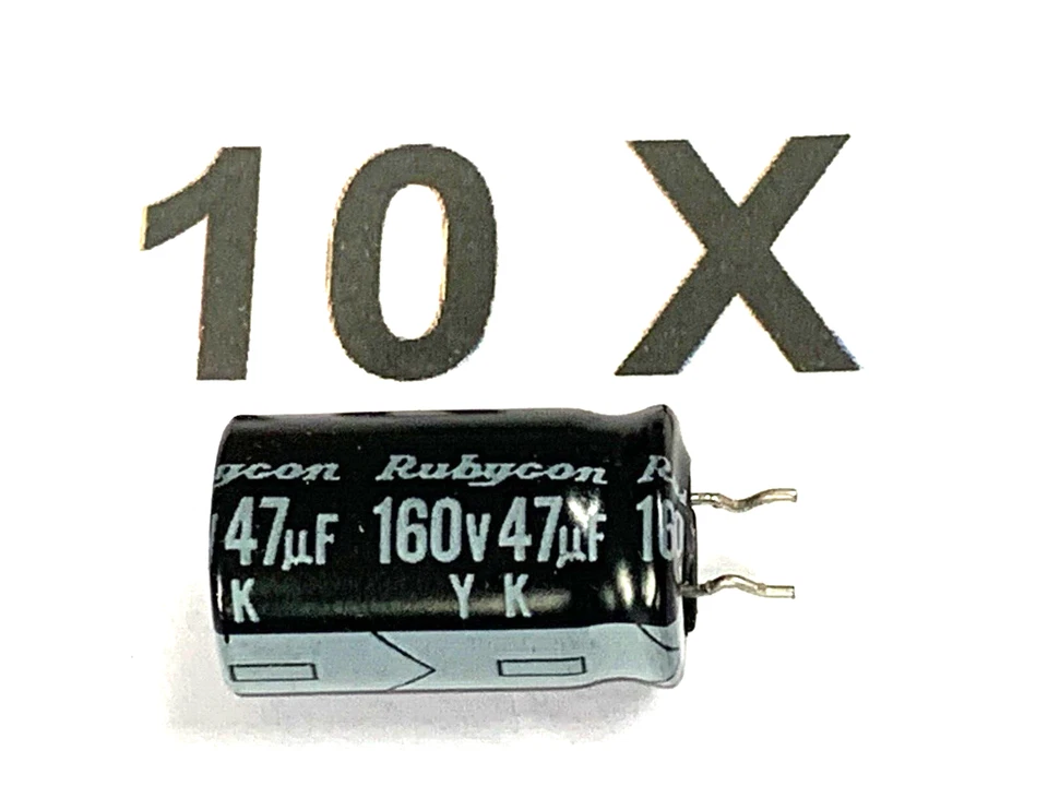 47uF, 160V, 85°, 47µF, Elko, RM5, 160YKMKC, 12.5X20, Rubycon, YK Serie, 10 Stück - Bild 1 von 4