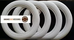 Juego de 4 neumáticos laterales de pared blancos de 14" - Imagen 1 de 8