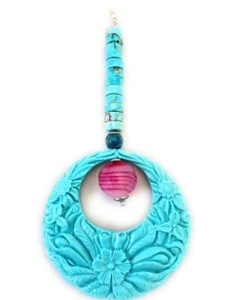 Mono Orecchino Artigianale in Argento 925 con Turchese e Diaspro – Design Unico - Foto 1 di 2