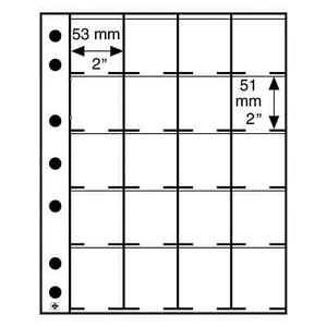 plastic Stock pages GRANDE, with 20 spaces for coin Holders - Picture 1 of 2