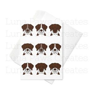 Braque Francais Pyrenean card, Braque Francais Birthday Card Dog Print Card - Picture 1 of 6