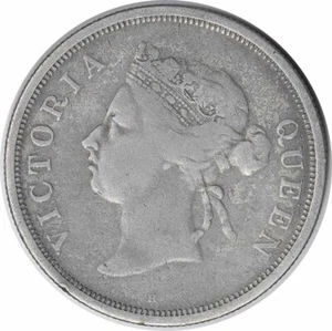 1890 H Straits Settlements 50 Cents KM13 F Uncertified #1052 - Picture 1 of 2