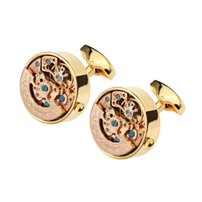 Steampunk Gear Watch Mechanism Cuff links Men French Shirt Cuffs Cufflink - Image 1 of 4